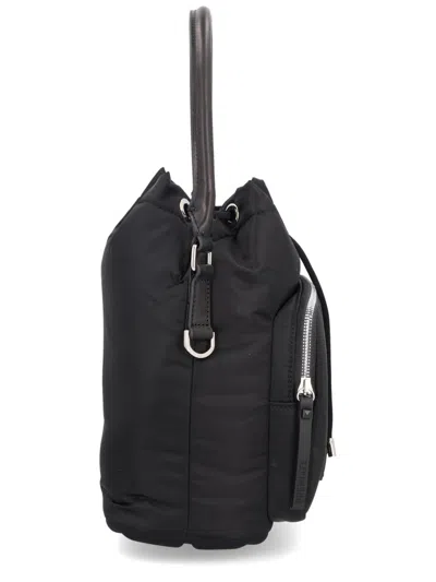 Premiata Modern Bucket Bag Featuring Zip Pocket In Black