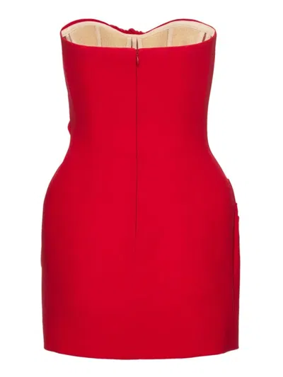 Magda Butrym Structured Corset Mini Dress With Draped Design In Red