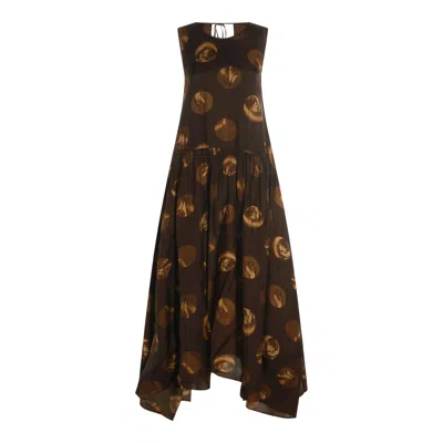 Uma Wang Black Viscose Dress In Brown