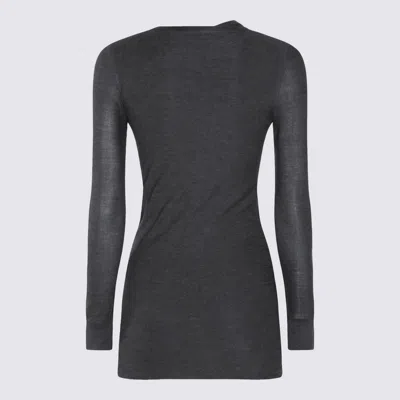 Aya Muse Dark Grey Silk Mini Dress In Gray