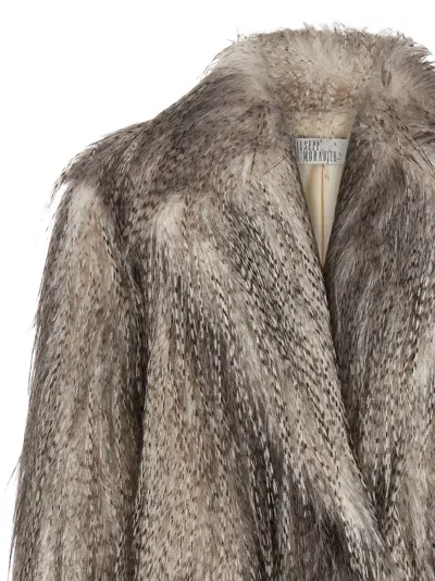 Giuseppe Di Morabito Eco Long Hair Fur Gray In Animal Print