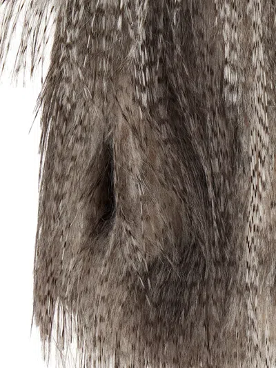 Giuseppe Di Morabito Eco Long Hair Fur Gray In Animal Print
