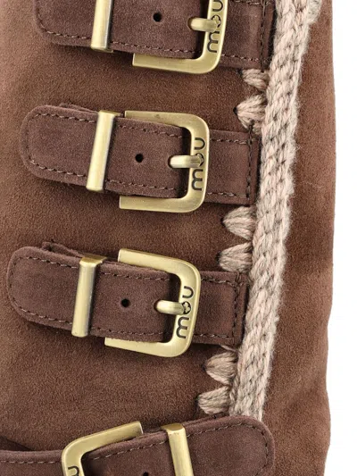 Mou Eskimo 40 Buckle Straps Boots In Animal Print