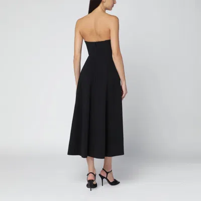 Alberta Ferretti Black Sleeveless Stretch Cady Dress In Multi