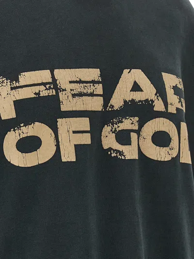 Fear Of God Logo-print Cotton-jersey Hoodie In Green