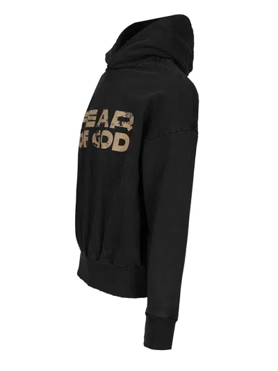 Fear Of God Hooded Long Sleeve Knitwear Garment In Black