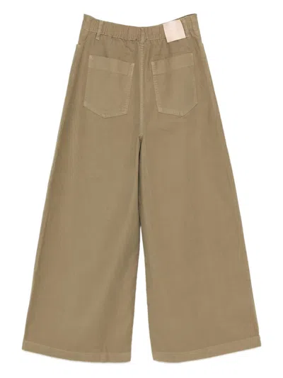 Alysi Belt Loop Casual Pants In Brown