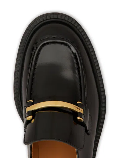 Tod's Block Heel Round Toe Loafers With Hardware In Multi