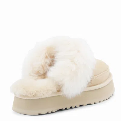 Ugg Beige Leather Disquette Chalet Flats In Multi