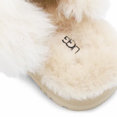 Ugg Beige Leather Disquette Chalet Flats In Multi
