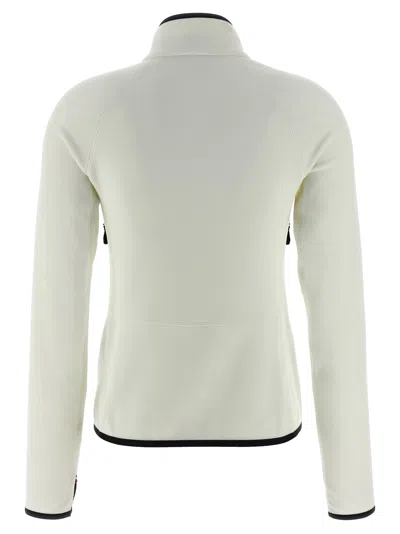 Moncler Fleece Sweatshirt With Zip And Pockets In White
