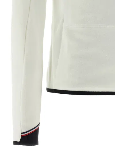 Moncler Fleece Sweatshirt With Zip And Pockets In White