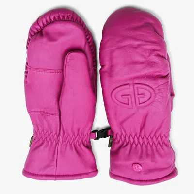 Goldbergh Purple Leather Hilja Gloves In Brown
