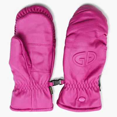 Goldbergh Purple Leather Hilja Gloves In Brown