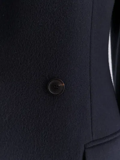 Balenciaga Midi Wool Coat Flared Hem In Blue