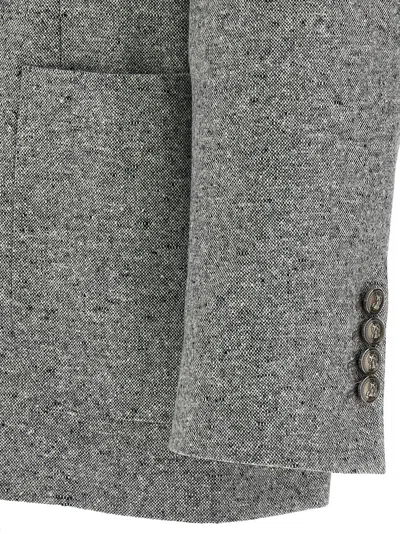 Brunello Cucinelli Tailored Double-breasted Blazer Featuring Pockets In Multi