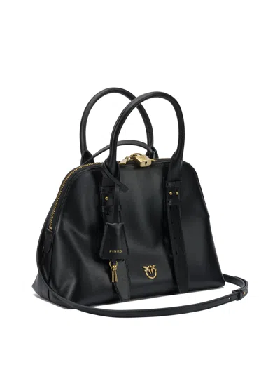 Pinko Bowling Bag Leather Shoulder Bag In Black