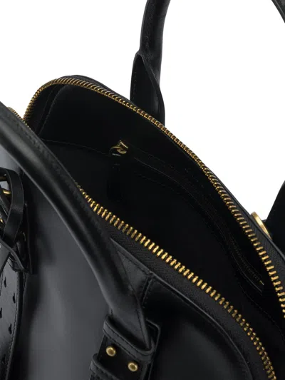 Pinko Bowling Bag Leather Shoulder Bag In Black