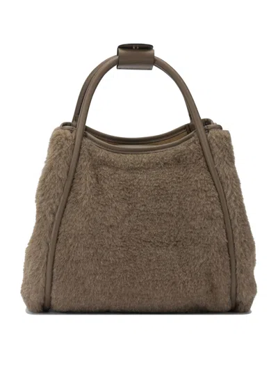 Max Mara Brown Alpaca Blend Handbag In Gray