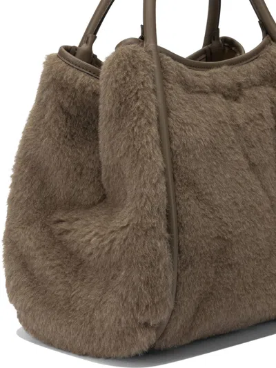 Max Mara Brown Alpaca Blend Handbag In Gray