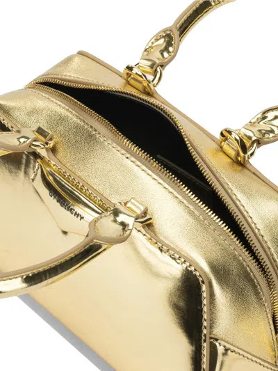 Givenchy Antigona East-west Mini Bag In Laminated Leather In Gold