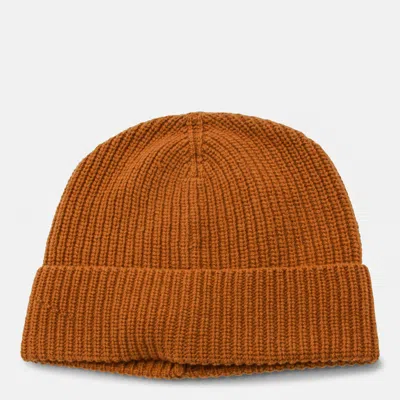 Seven Gauge Camel Wool Beanie In Brown