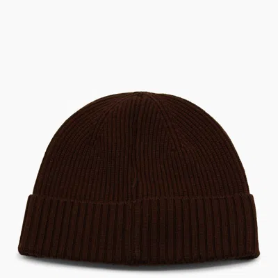 Seven Gauge Brown Wool Beanie In Brown