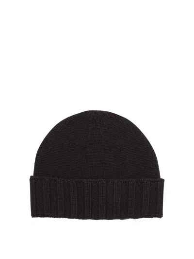Drumohr Brown Cashmere Hat In Black