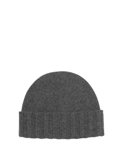 Drumohr Grey Cashmere Hat In Gray