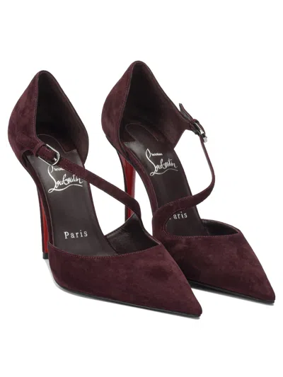 Christian Louboutin Bordeaux Suede Miss Ziggyta Pumps In Multi