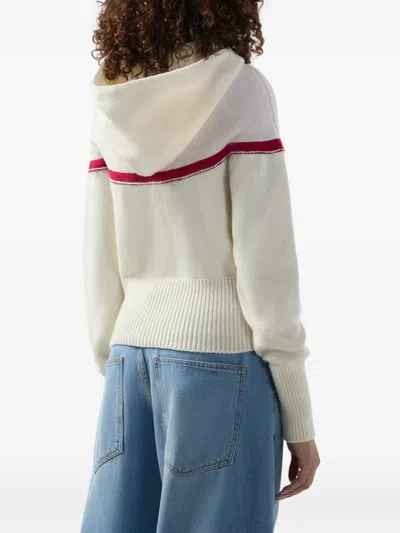 Gcds Cropped Hoodie With Logo And Hood In White