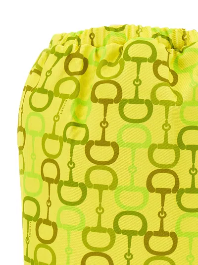 Gucci Horsebit Print Skirt Skirts Yellow In Animal Print