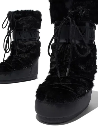 Moon Boot Icon Faux Fur Boots In Animal Print