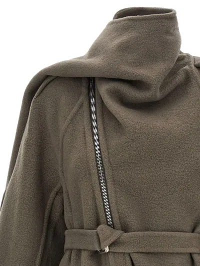 Rick Owens Scarf Flight Coats And Trench Coats Gray In Green