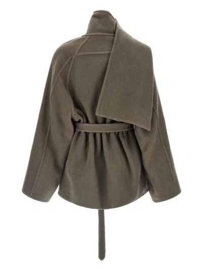 Rick Owens Scarf Flight Coats And Trench Coats Gray In Green
