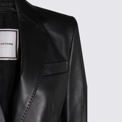 Tagliatore Single Breasted Blazer Notched Lapels Pockets In Black