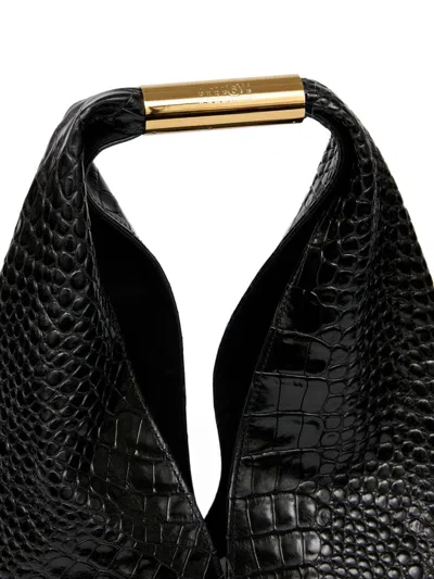 Mm6 Maison Margiela Japanese Medium Leather Handbag In Black