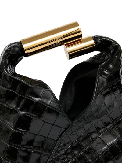Mm6 Maison Margiela Japanese Small Leather Handbag In Black
