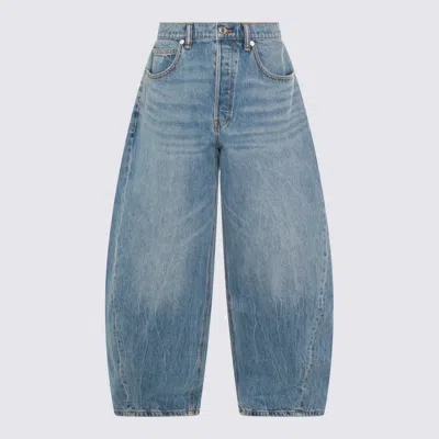 Alexander Wang Crystal-embellished Wide-leg Jeans In Blue