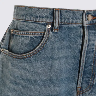 Alexander Wang Crystal-embellished Wide-leg Jeans In Blue