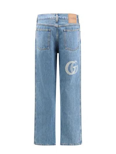 Gucci Jeans With Lasered Double G In Multi