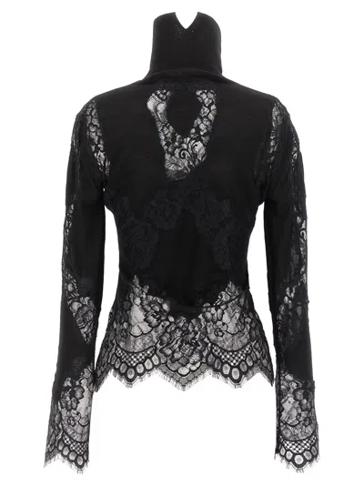 Ermanno Scervino Lace Insert Sweater Sweaters And Cardigans Black In Black