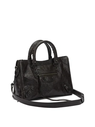 Balenciaga Le City Handbags Brown In Black