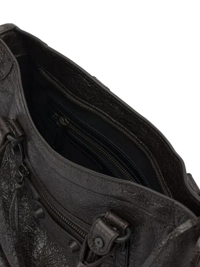 Balenciaga Le City Handbags Brown In Black