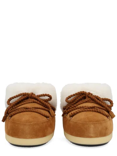 Moon Boot Leather "evx" Mules In Brown