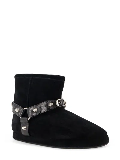 Balenciaga Women Leather And Wool Alaska Soft Bootie Boots In Black