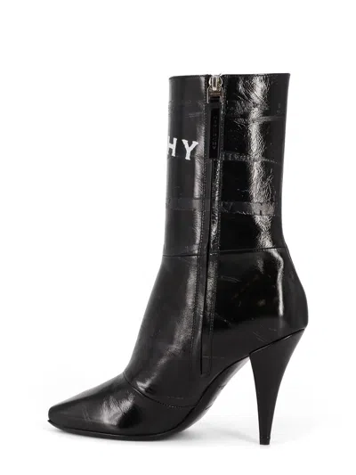 Givenchy Sliced Square Patent Leather Ankle Boots In Black