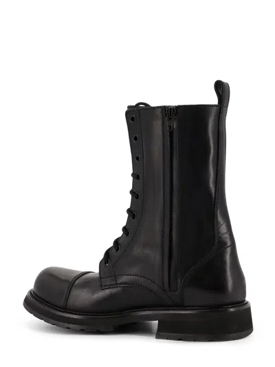 Balenciaga Leather Truck Laceup Boot In Black