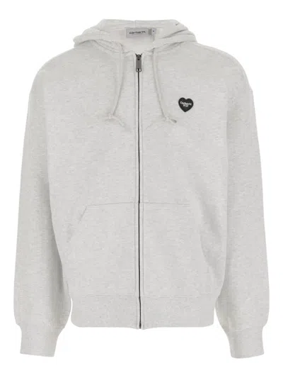 Carhartt Wip Pre Logo Cotton Hoodie In Gray