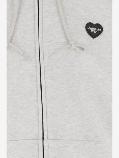 Carhartt Wip Pre Logo Cotton Hoodie In Gray
